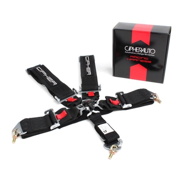 Omnisports Cipher Racing Black 5 Point Quick Release Racing Harness, Black OM3366463 - main